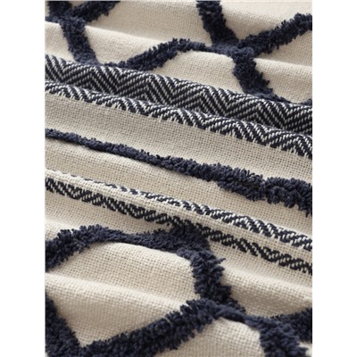 Плед с кисточками «Этель», с таффтингом, 125×150 см, хлопок 100%