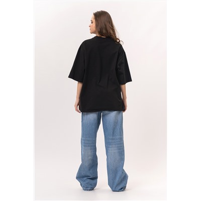 Футболка с принтом черная женская