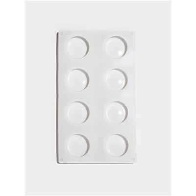Форма для муссовых десертов и выпечки KONFINETTA «Пуэнти», силикон, 30×17.5×1.5 см, 8 ячеек (5.5×1.5 см), белая