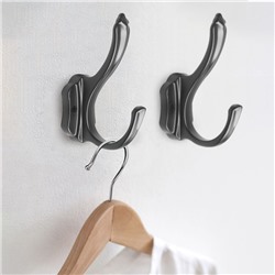 Крючок мебельный CAPPIO PASSION, двухрожковый, цвет черный