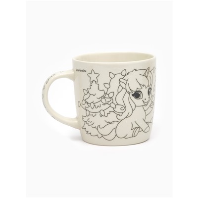 Роспись кружки и шара красками «Лошадка с подарком», 300 мл