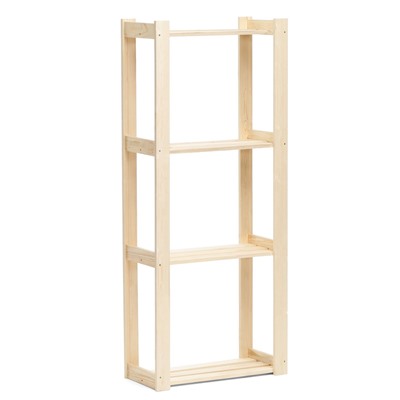 Стеллаж деревянный, 4 полки, 150×64×27.5 см, хвоя, второй сорт, напольный, «Добропаровъ»