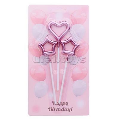 Набор свечей праздничных "Сердце со звёздами"