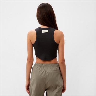 Топ в рубчик женский MIST, onesize, тёмно-серый