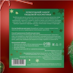 Новогодний подарочный набор косметики «Снежное царство», с ароматом вишни и корицы. Зеленая серия
