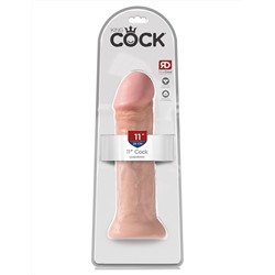 Фаллоимитатор-гигант телесного цвета на присоске 11  Cock - 28 см.