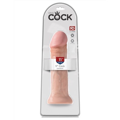 Фаллоимитатор-гигант телесного цвета на присоске 11  Cock - 28 см.