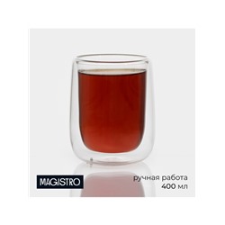 Стакан с двойными стенками Magistro «Поль», 400 мл, стекло, прозрачный