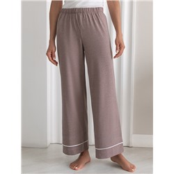 Укороченные брюки из эластичного хлопка с контрастным кантом