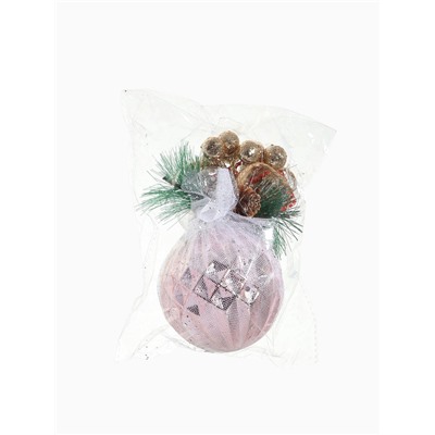 Ёлочный шар «Блеск рождества» новогодний, грани, 8×11 см, розовый