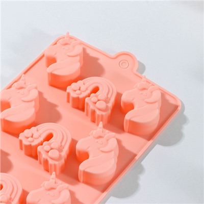 Форма для шоколада Доляна «Сказка.Пони», силикон, 22×10.7×1.5 см, 12 ячеек, МИКС