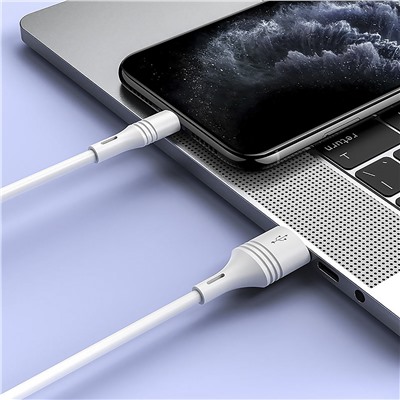 Кабель USB - Apple lightning Borofone BX43 CoolJoy 12W 100см 2,4A  (white)