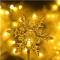 Электрогирлянда-занавес "Снежинки" 3м, 96 ламп, светодиодная, теплый