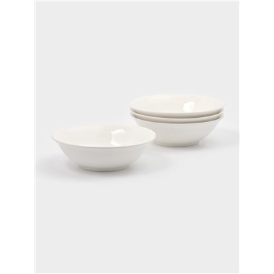 Тарелки глубокие Доляна White Label, набор 4 шт., 950 мл, 20×6.5 см, фарфор, белые