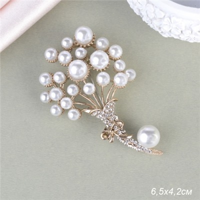 Брошь Букет шаров 6,5 см / GM273-57 /уп 12/ с жемчугом