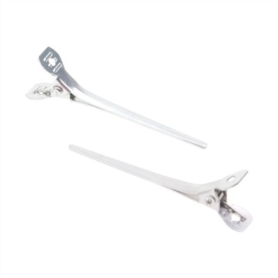 Dewal Зажим для волос CL2416, металл, 5,5 см, серебристый, 12 шт. 20335