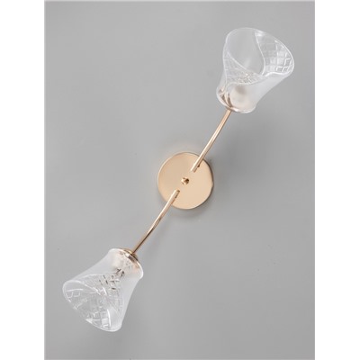 Люстра 12276/2FGD, 2×40 Вт, E27, 60×18×23 см, золото