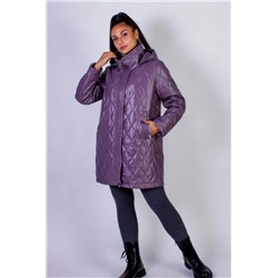 Элегантная демисезонная куртка с капюшоном Клетка арт.339 (Коричневый)