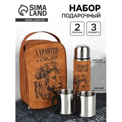 Подарочный набор «Характер и сила», термос 500 мл, кружка 2 шт.