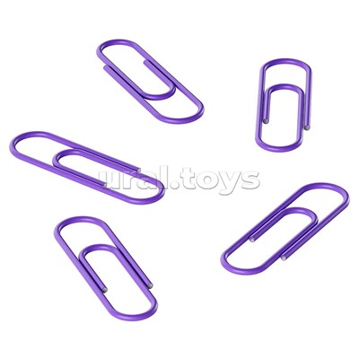 Скрепки L28 мм 100 шт., пластик. коробка, фиолетовые