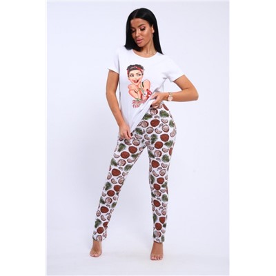 Пижама с брюками GIRL (Белый)