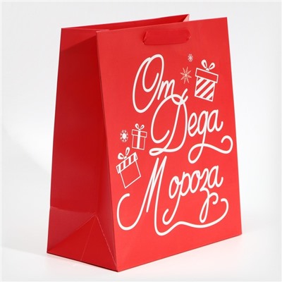 Пакет подарочный новогодний ламинированный «Новогодний подарочек», ML 23×27×11.5 см