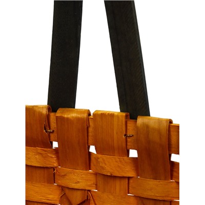 Корзина плетёная для хранения, 28×23×16 см, ручка h=15 см, деревянная, коричневая, Greengo