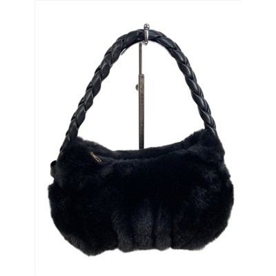 Женская сумка из искусственного меха, цвет  черный