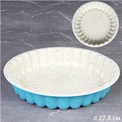 Форма для выпечки Круг 27х5см Мрамор/ SS-2162 /уп 50/ белое антипригарное покрытие/ 0,32/ 26,5(23,5)х4,8