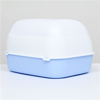 Туалет-домик 43×32×28 см, пластик, белый, синий