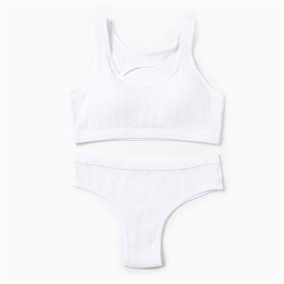 Комплект нижнего белья женский (топ, трусы) Collorista, белый, размер 42-44