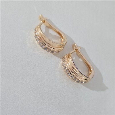 Серьги дорожка ювелирная бижутерия коллекция "Дубай", покрытие позолота, вставка: фианиты, цвет: прозрачный, арт.313.364