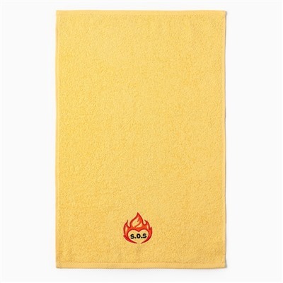 Полотенце махровое «Огонь в сердце», 35×60 см, хлопок 100%, жёлтое