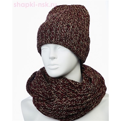 55890-1 Комплект женский флис (колпак+снуд) (56-58)