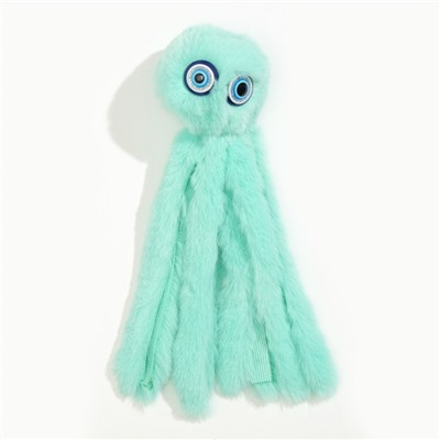 Игрушка для кошек «Осьминожек» из искусственного меха, до 19 см, мятная