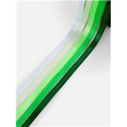 Атласная лента, набор 5 шт., 6 мм, 23±1 м, белая, зелёная