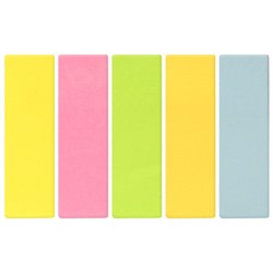 Закладки с клеевым краем 15х50 мм 5цв х 50л ПАСТЕЛЬ бумажные Z1550-5P inФОРМАТ