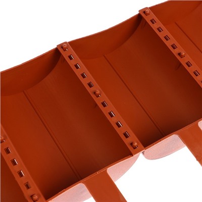 Ограждение декоративное, 24×100 см, 10 секций, пластик, терракотовое, «Брёвнышко»