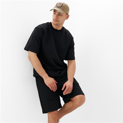 Футболка мужская из органического хлопка MINAKU REGULAR FIT: чёрная, р-р 44