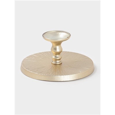 Блюдо для торта «Кувшинка», d=21 см, на ножке, стекло, золотистое