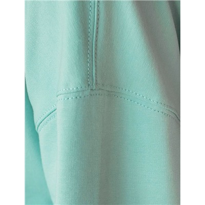 Свободный свитшот с принтом и разрезами из эластичного футера двухнитки без начеса