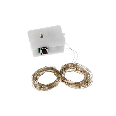 Гирлянда «Нить» 3 м, роса, IP20, серебристая нить. 30 LED, от батареек AG13×3, 3 режима, свечение мульти