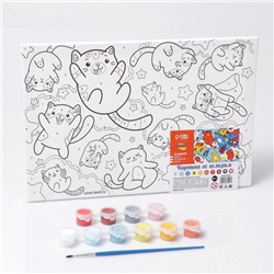 Картина по номерам для детей «Парящие котята», 20×30 см