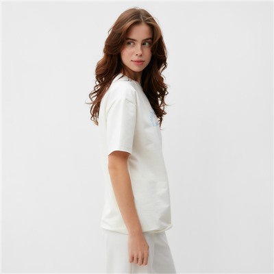 Футболка женская MINAKU SPORTY & STYLISH, цвет экрю, размер 50