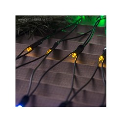 Гирлянда «Сеть» 2×1.5 м, IP44, УМС, тёмная нить, 192 LED, свечение мульти, 220 В