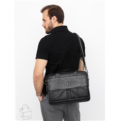 Портфель мужской кожаный 0883Z black Zinimsk  в Новосибирске