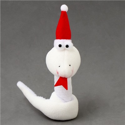 Мягкая игрушка «Змея», на подвесе, 14 см, цвет белый