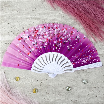 Веер 23 см / 622-8 /уп 12/600/ микс, пластик, полиэстер