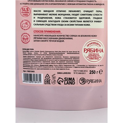 Скраб для тела соляной «Пион» с маслом миндаля, 250 г TROPIC BAR