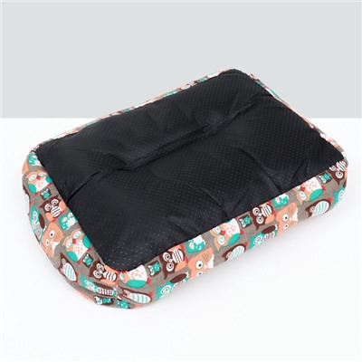 Лежанка для животных + ротанговый коврик, 50×40×15 см, бежево-серая